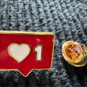 Social media viral “like” heart pin brooch Fb, TT, IG (buy yourself some likes)